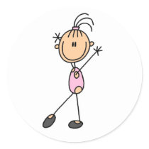 Girl Gymnast in Pink stickers by stick_figures Girl Gymnast in Pink stickers