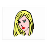 Girl head girl head post card
