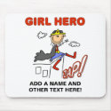 Girl Hero on Rooftop Customizable Mousepad by stick_figures Girl Hero on Rooftop Customizable Mousepad