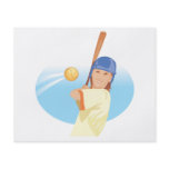 girl hitting softball vector illustration flyers