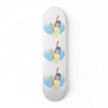 girl hitting softball vector illustration skateboard deck
