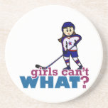 Girl Hockey Player Beverage Coaster