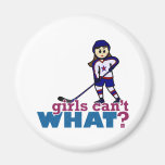 Girl Hockey Player Fridge Magnet