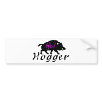 GIRL HOG HUNTING BUMPER STICKER