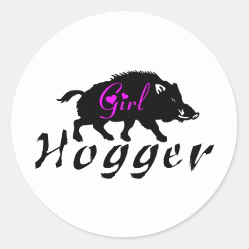 Girl Hog Hunting Classic Round Sticker Zazzle