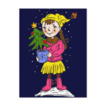 Girl Holding Christmas Tree 2