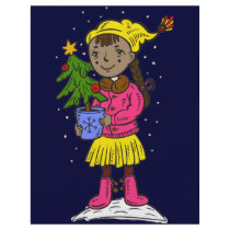 Girl Holding Christmas Tree