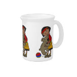 Girl Holding Teddy Bear Beverage Pitcher