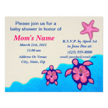 Girl Honu Baby Shower Personalized Invite