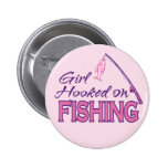 Girl Hooked on Fishing Buttons