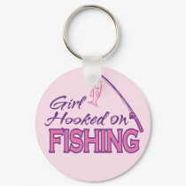 Girl Hooked on Fishing keychains