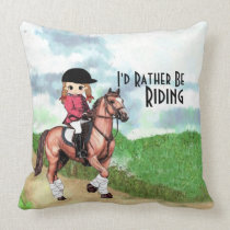 Girl Horseback Riding Pillow
