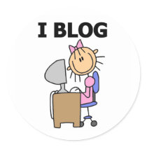 Girl I Blog t-shirts and Gifts stickers by stick_figures Girl I Blog t-shirts and Gifts stickers