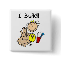 Girl I Build T-shirts and Gifts buttons by stick_figures Girl I Build T-shirts and Gifts buttons