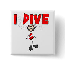 Girl I Dive T-shirts and Gifts buttons