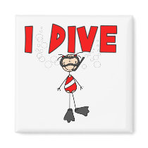 Girl I Dive T-shirts and Gifts Fridge Magnets