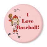 Girl I Love Baseball Tshirts and Gifts magnets