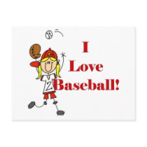 Girl I Love Baseball Tshirts and Gifts postcards by stick_figures Girl I Love Baseball Tshirts and Gifts postcards