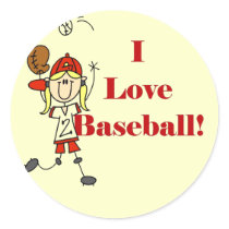 Girl I Love Baseball Tshirts and Gifts Sticker