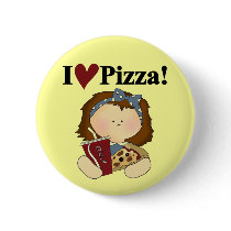 Girl I Love Pizza Tshirts and Gifts buttons by toddlersplace Girl I Love Pizza Tshirts and Gifts buttons