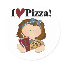 Girl I Love Pizza Tshirts and Gifts stickers by toddlersplace Girl I Love Pizza Tshirts and Gifts stickers