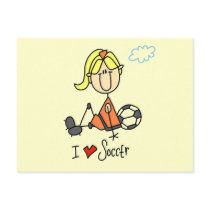 Girl I Love Soccer T-shirts and Gifts postcards by stick_figures Girl I Love Soccer T-shirts and Gifts postcards