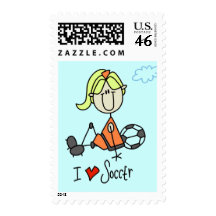 Girl I Love Soccer T-shirts and Gifts Stamps