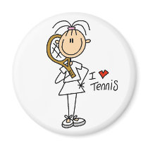 Girl I Love Tennis Magnet by stick_figures Girl I Love Tennis Magnet