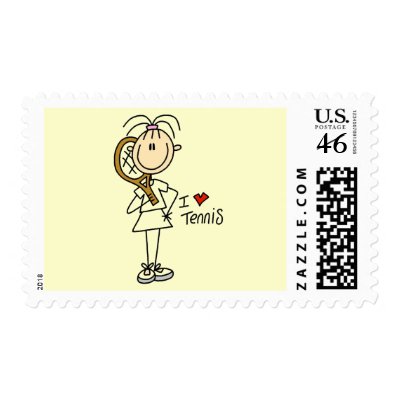 Girl I Love Tennis Tshirts and Gifts Postage Stamps