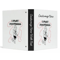 Girl I Play Football T-shirts and Gifts 3 Ring Binders