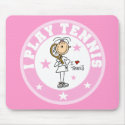 Girl I Play Tennis Mousepad by stick_figures Girl I Play Tennis Mousepad