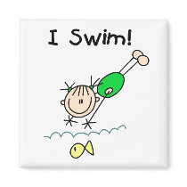 Girl I Swim Magnet by stick_figures Girl I Swim Magnet