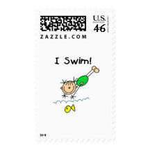 Girl I Swim T-shirts and Gifts Postage Stamp