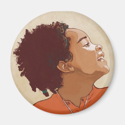 Girl Illustration Refrigerator Magnet
