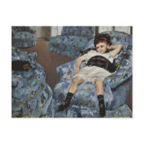 Girl in A Blue Chair, Mary Cassatt postcards