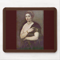 Girl In A Fur (Portrait Of A Woman?) By Tizian Mousepads