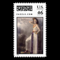 Girl in a grass skirt stamps