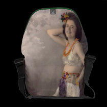 Girl in a grass skirt Rickshaw Messenger Bag messenger bags