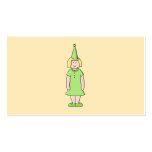 Girl in a Green Birthday Outfit. Business Card Templates