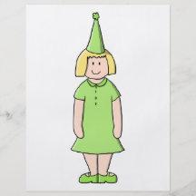 Girl in a Green Birthday Outfit. Flyers