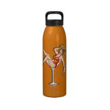 Girl in A Martini Glass Liberty Bottle Water Bottle