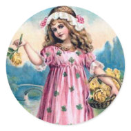 Girl in a Pink Dress sticker