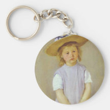 Girl in A Straw Hat, Mary Cassatt Key Chain