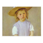 Girl in A Straw Hat, Mary Cassatt Post Card
