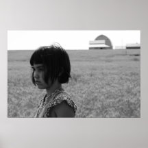 Girl in a wheat field poster