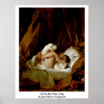 Girl In Bed With A Dog By Jean-Honore Fragonard posters
