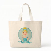 Girl in blue bag