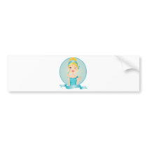 Girl in blue bumper sticker