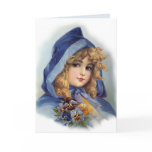 Girl in Blue Hood Card