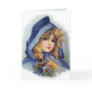 Girl in Blue Hood Card